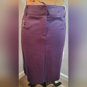 New Directions Deep Purple Pencil Skirt